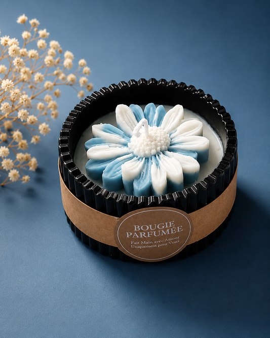 Bougie paquerette bleu