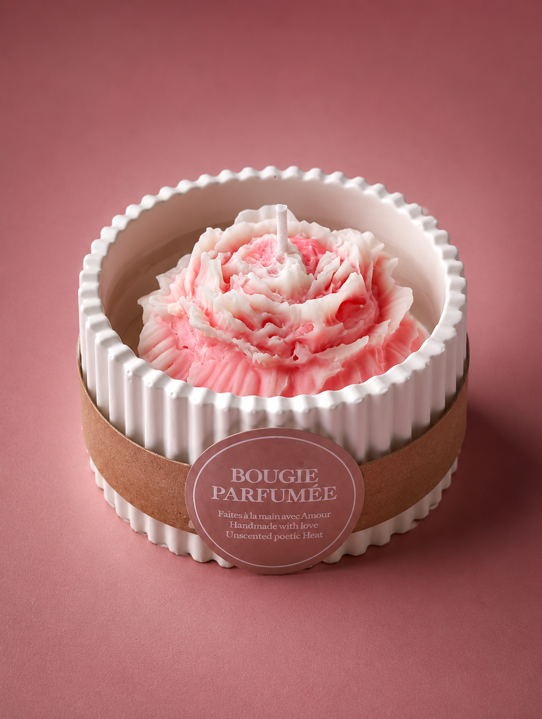 Bougie fleur pivoine